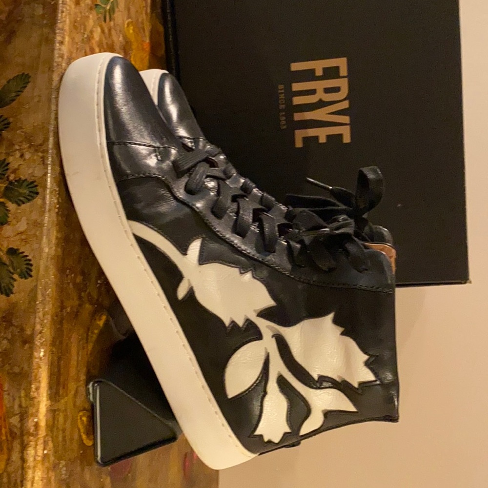 Lena Floral Leather Hightop Sneakers